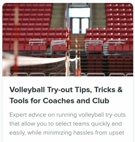 Volleyball Coaching Courses - Tryout Planning