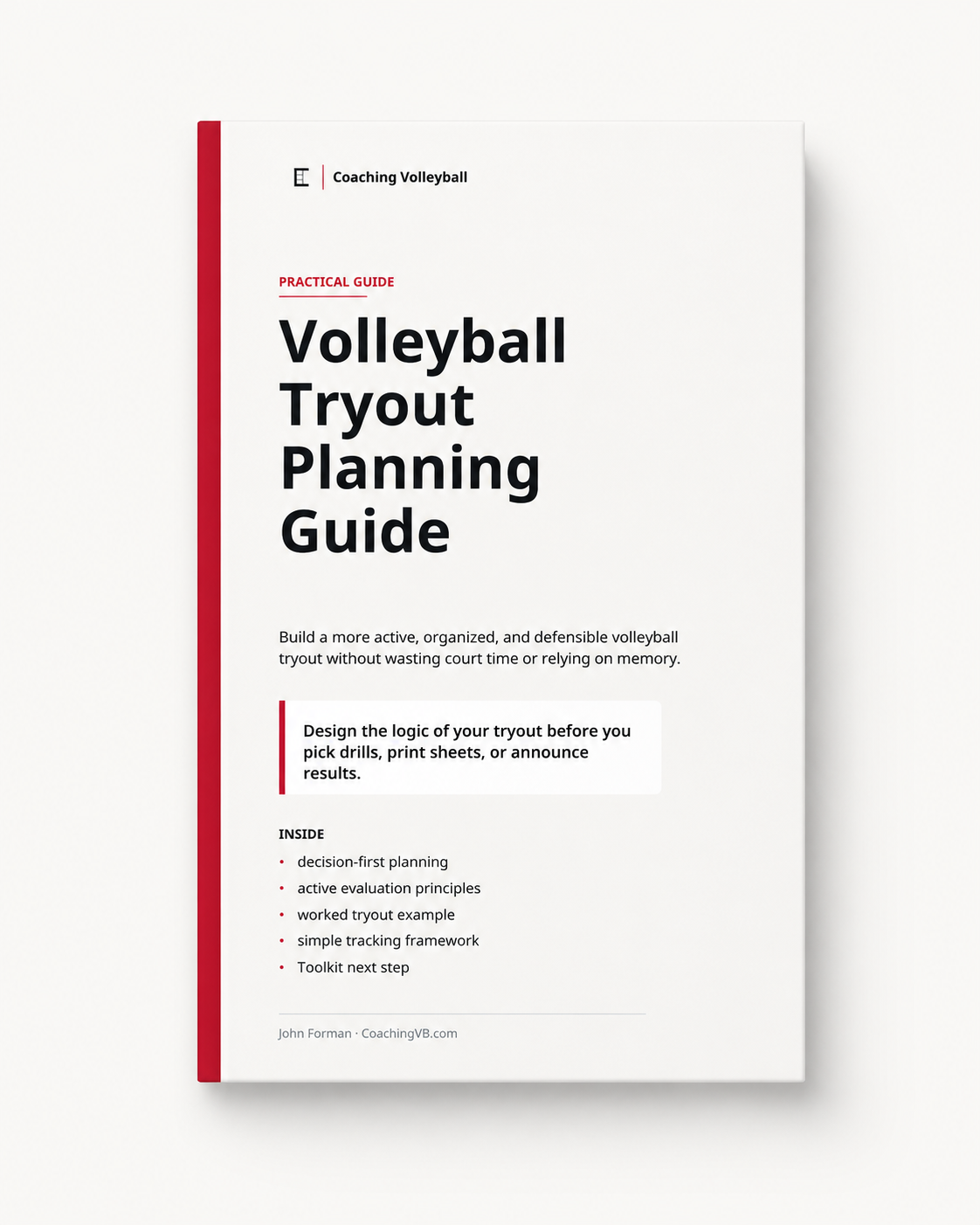 Volleyball Tryout Planning Guide cover
